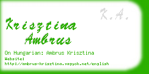 krisztina ambrus business card